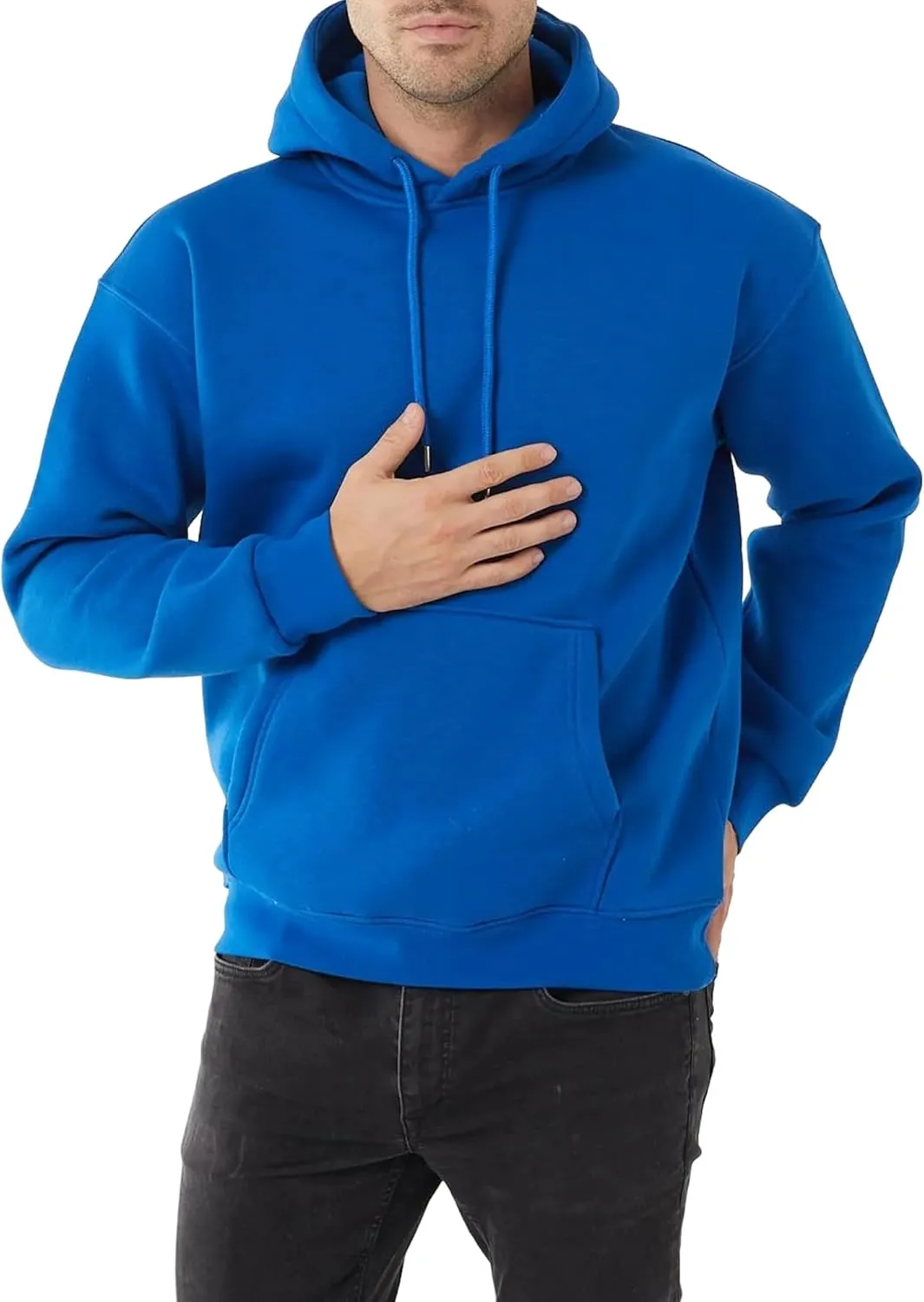 Men's Fleece Hoodie Pullover Long Sleeve Hooded Sweatshirt Drawstring Kangaroo Pocket Athletic Hoodies