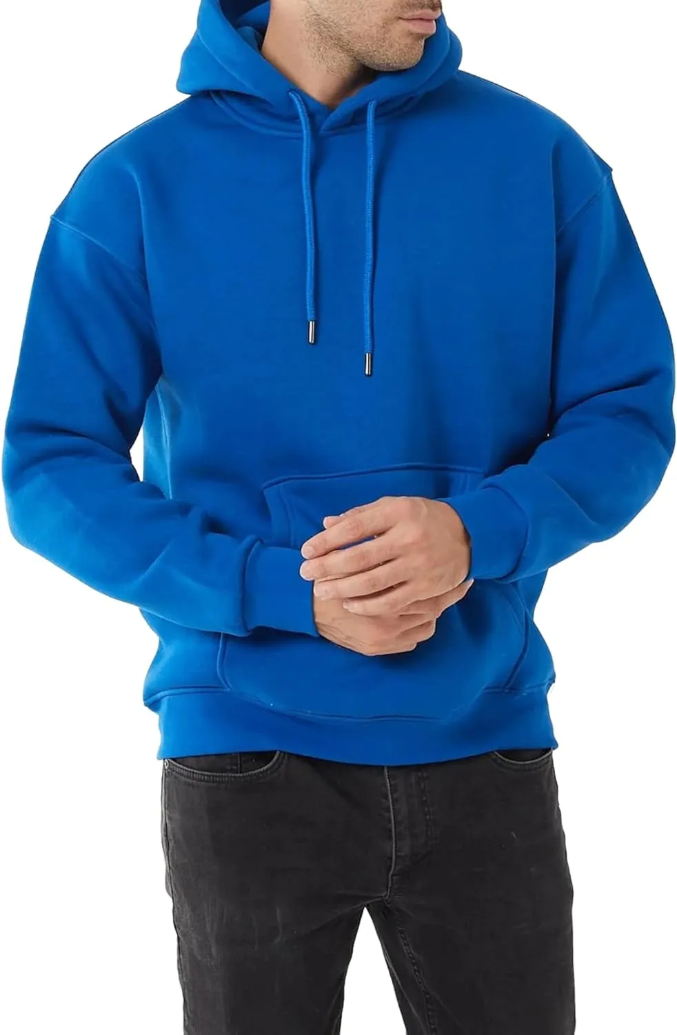Men's Fleece Hoodie Pullover Long Sleeve Hooded Sweatshirt Drawstring Kangaroo Pocket Athletic Hoodies