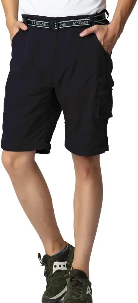 Mens Hiking Pants Convertible Zip Off Shorts Outdoor Quick Dry Lightweight Fishing Travel Safari Cargo Trouser