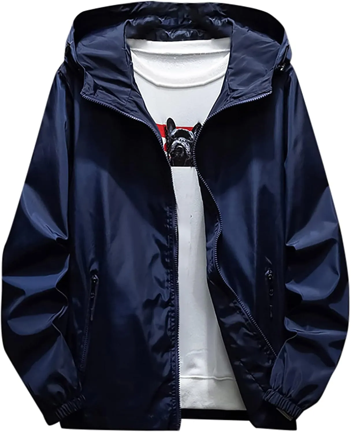 Men's Jackets Rain Windbreaker Lightweight Shell Raincoat With Hood For Golf Hiking Travel, M-7XL