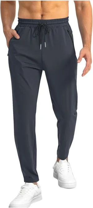 Mens Joggers Athletic Lightweight Active Sweatpants Drawstring Trendy Travel Casual Sport Running Pants with Pockets