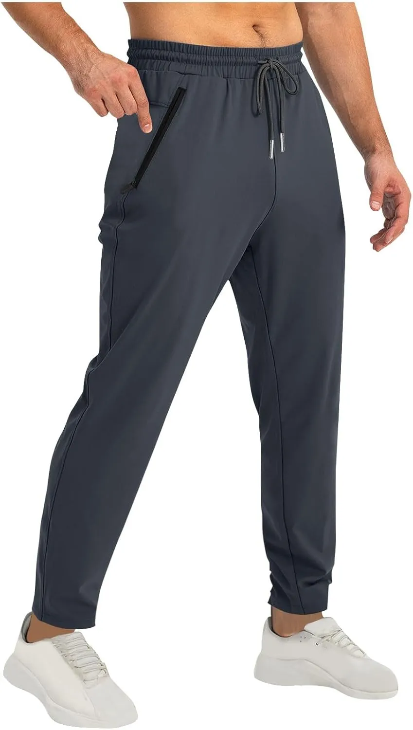 Mens Joggers Athletic Lightweight Active Sweatpants Drawstring Trendy Travel Casual Sport Running Pants with Pockets