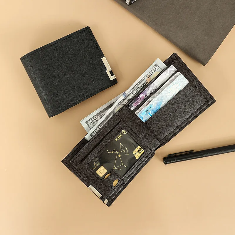 Men's Korean Style Iron Edge Green Horizontal Multi Men's Wallets