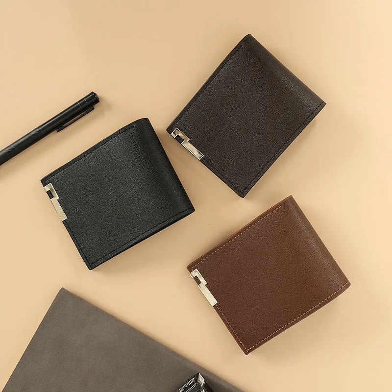 Men's Korean Style Iron Edge Green Horizontal Multi Men's Wallets
