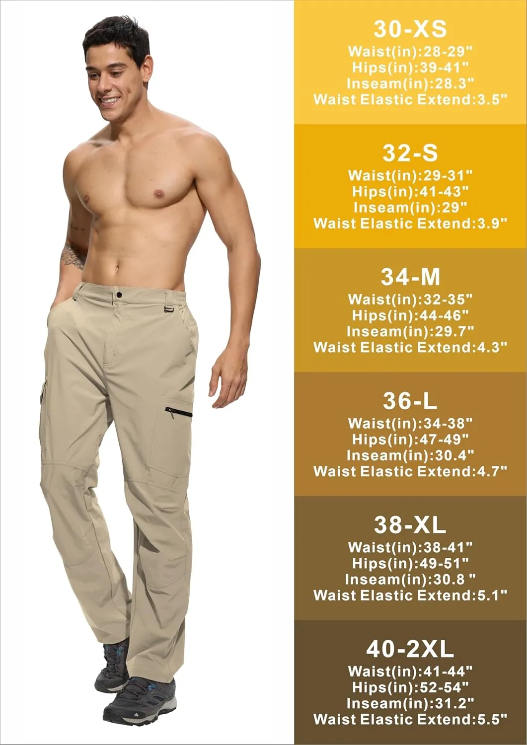 Men's Lightweight Hiking Cargo Pants Waterproof Quick Dry Travel Climbing Camping Fishing Mens Work Pants Outdoor