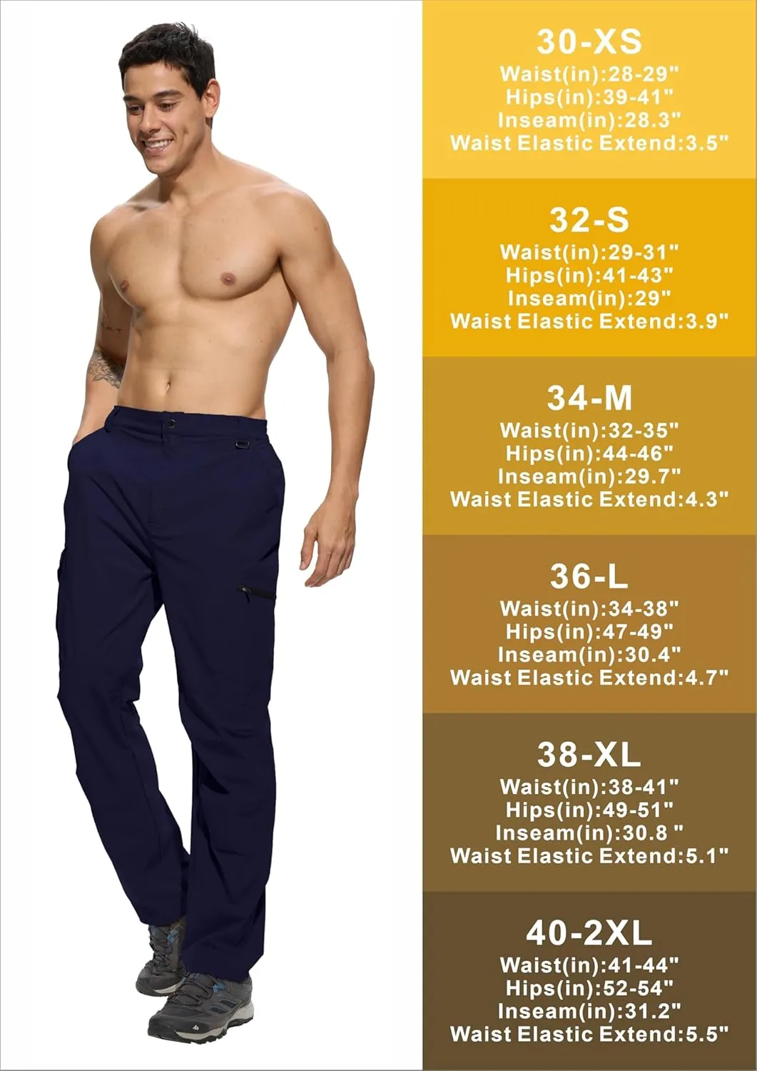 Men's Lightweight Hiking Cargo Pants Waterproof Quick Dry Travel Climbing Camping Fishing Mens Work Pants Outdoor