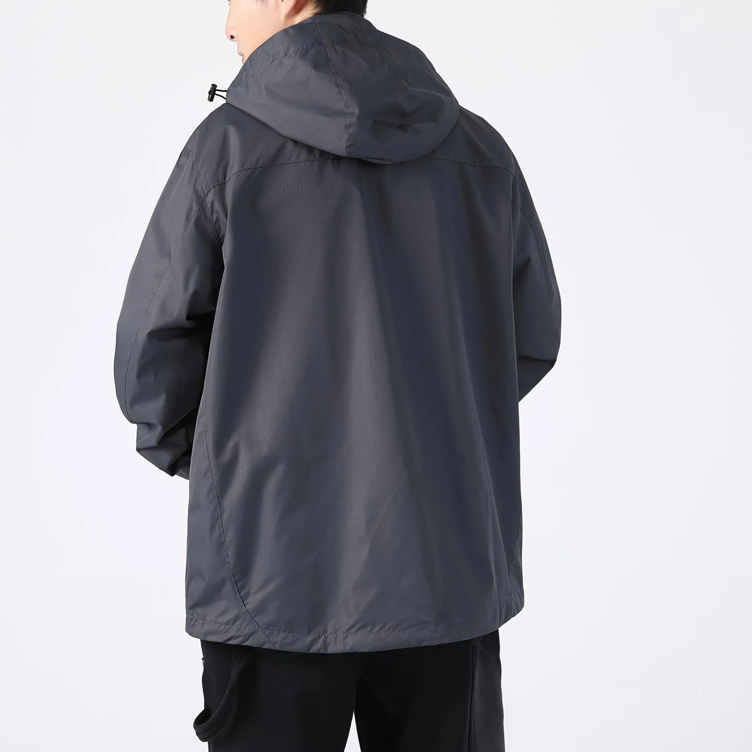 Men's Lightweight Rain Jacket with Hood, Waterproof Travel Jacket