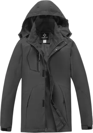 Men's Lightweight Rain Jacket with Hood, Waterproof Travel Jacket