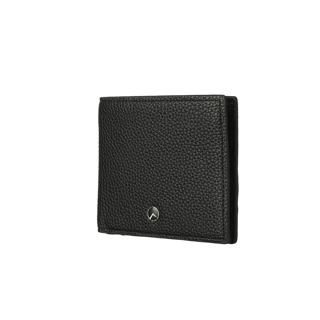 Men's Litchi Texture Short Soft Wallet(Black)