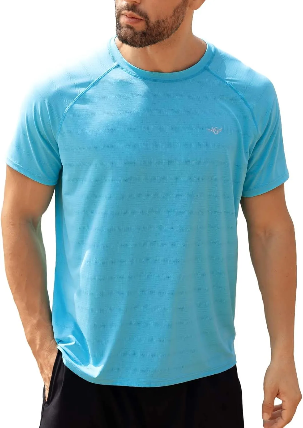 Men's Rash Guard Swim Shirts UPF 50  Short Sleeve Fishing Quick Dry Beach-Recommended Larger one