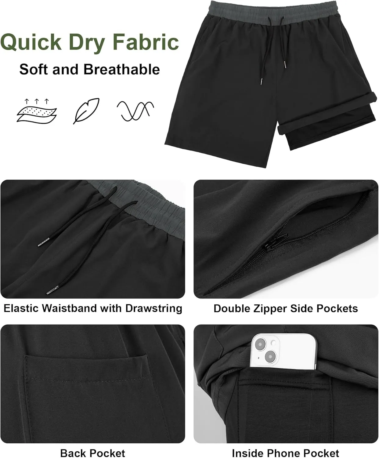 Mens Swim Trunks 7" Quick Dry Swim Shorts Swimsuit Swimming Trunks Swimwear with Pockets