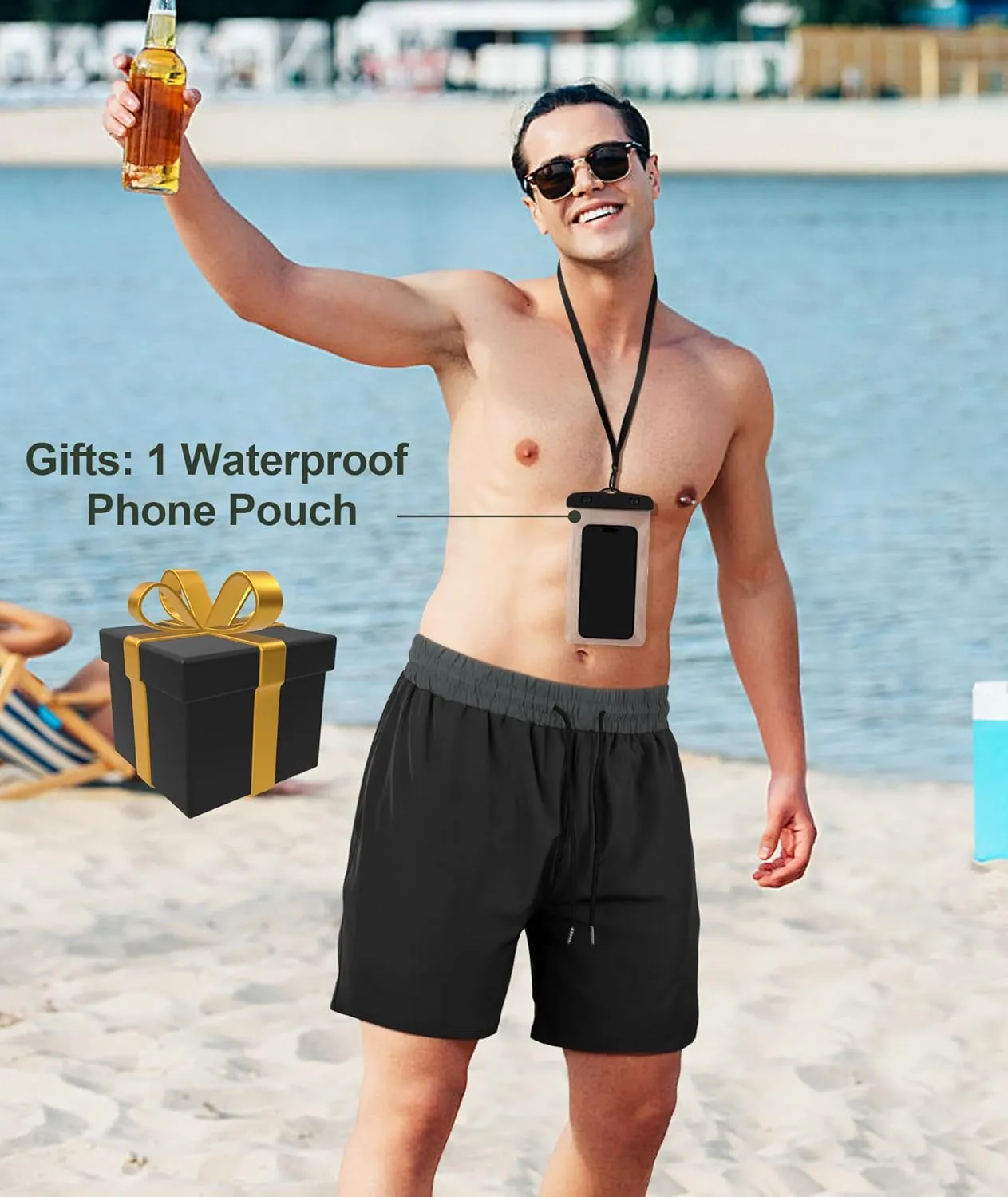 Mens Swim Trunks 7" Quick Dry Swim Shorts Swimsuit Swimming Trunks Swimwear with Pockets