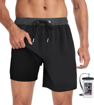 Mens Swim Trunks 7" Quick Dry Swim Shorts Swimsuit Swimming Trunks Swimwear with Pockets