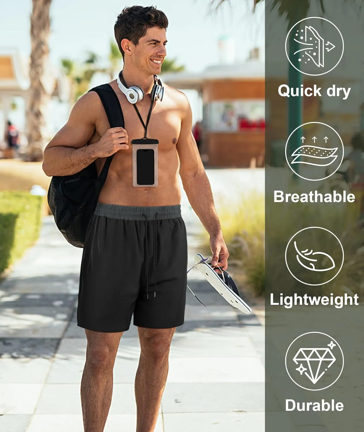 Mens Swim Trunks 7" Quick Dry Swim Shorts Swimsuit Swimming Trunks Swimwear with Pockets