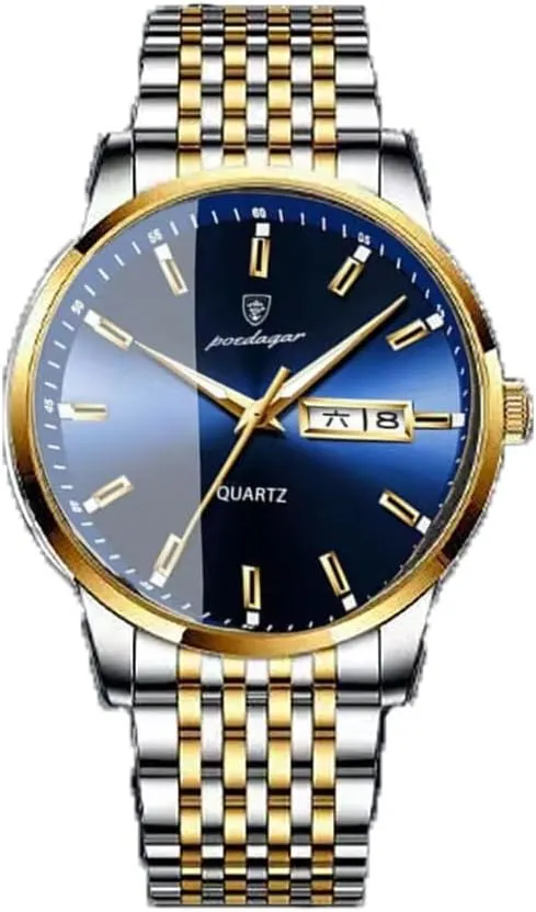 Men's Watch Fashion Business Quartz Wristwatch Stainless Steel Waterproof Watches Male Clock