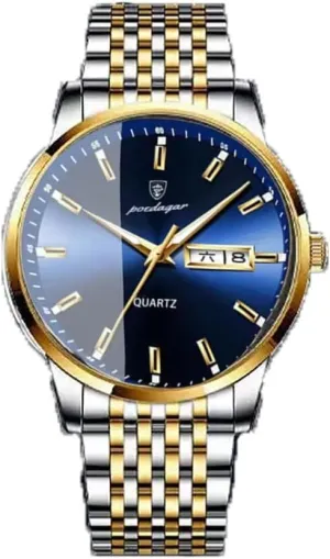 Men's Watch Fashion Business Quartz Wristwatch Stainless Steel Waterproof Watches Male Clock