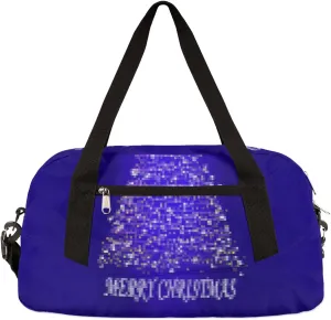 Merry Christmas Tree Kids Duffel Bag for Girls Boys Teens, Merry Christmas Pixel Wind Dance Bag Overnight Small Duffel Bag Carry On Weekend Sports Gym Travel Bag for School Practice Gymnastics Ballet