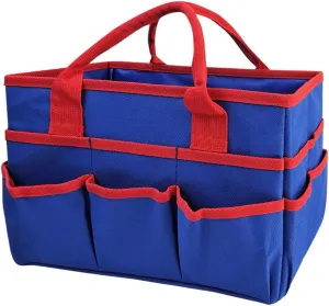 Mewise Teacher Handle Tote Bag Organizer,Tote Bag Organization for Crafts,Art,Paper,Books,School,Sewing,Travel with Handles,Ofiice Supplies Storage (Blue)