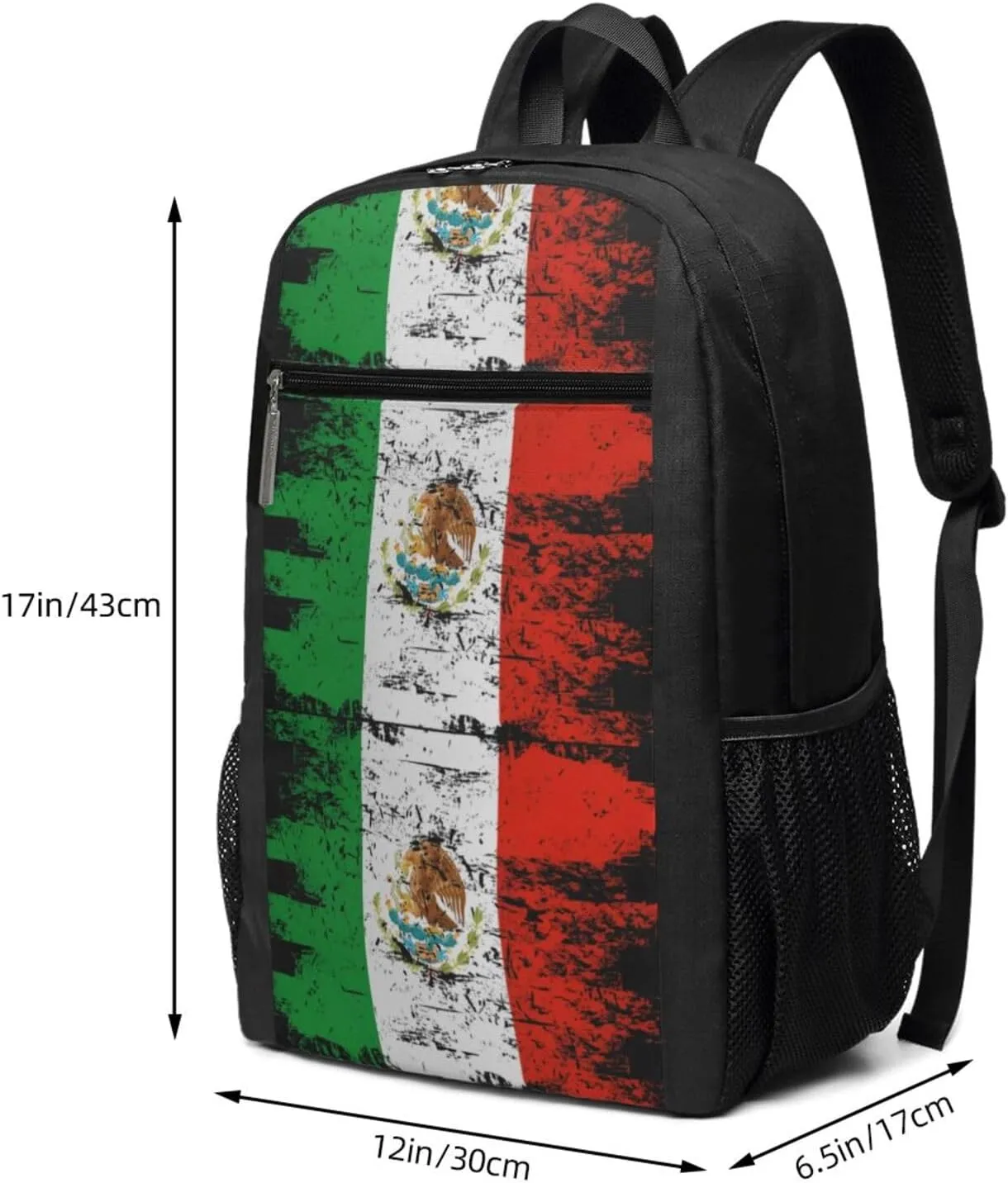 Mexico Mexican Eagle Flag Casual Backpacks Sports Backpack Large Capacity Travel Rucksack Laptop Daypack with Multi-Pockets Adjustable Strap Work Bag for Hiking