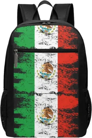 Mexico Mexican Eagle Flag Casual Backpacks Sports Backpack Large Capacity Travel Rucksack Laptop Daypack with Multi-Pockets Adjustable Strap Work Bag for Hiking