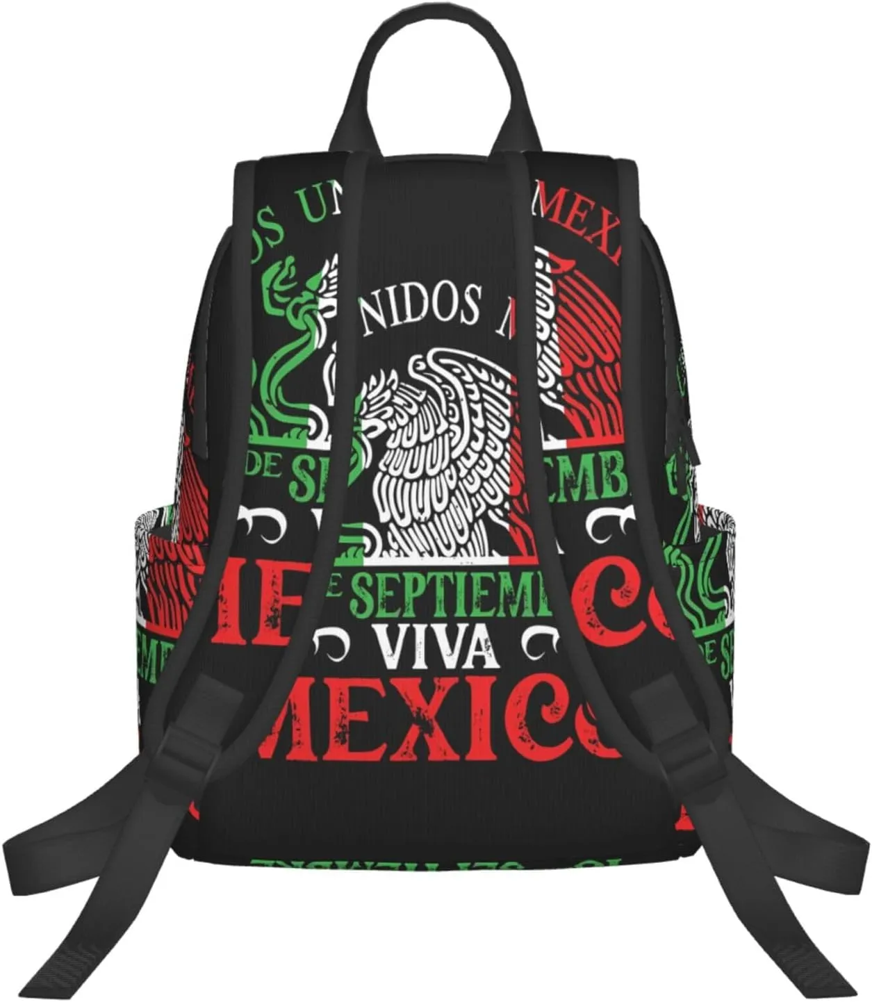 Mexico Pride Independence Day Travel Backpacks Casual Laptop Backpack Sport Rucksack Large Capacity Daypack Multi-Pockets Adjustable Strap Bag for Working Hiking