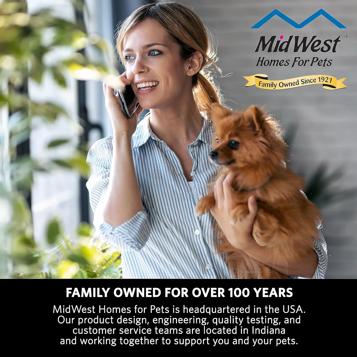 MidWest Homes for Pets Wire Mesh Pet Safety Gate, Pressure Mounted Dog Gate Measures 44 Inches Tall & Expands to 29-50 Inches Wide, Natural Wood & White Powder Coated Wire Mesh