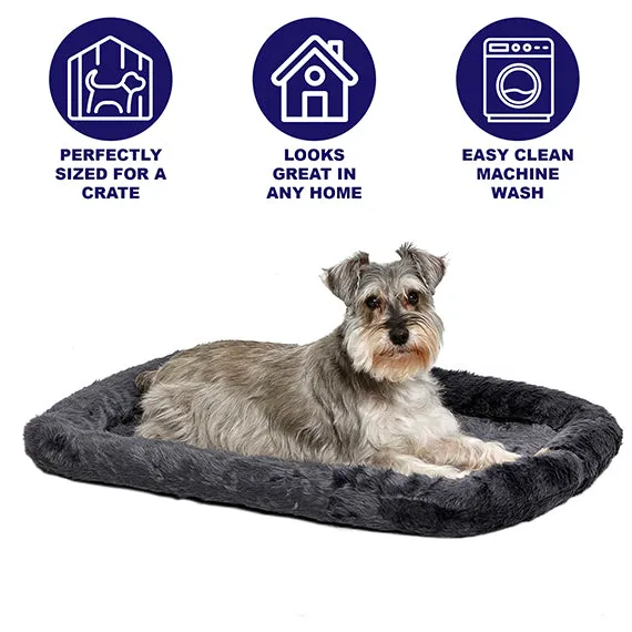 Midwest QuietTime Sheepskin Pet Bed Gray 42x26