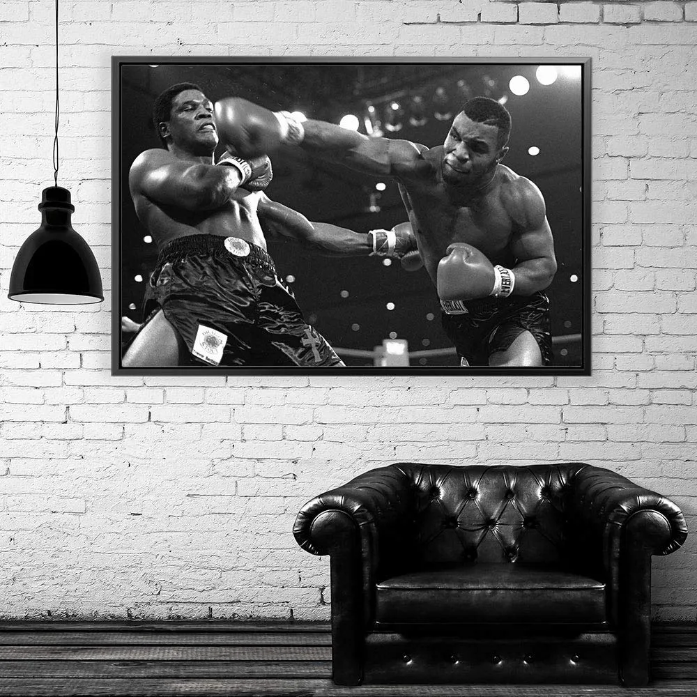 Mike Tyson Boxing Canvas Art Wall Art Home Decor - Various Sizes (18in x 12in Gallery Wrapped)