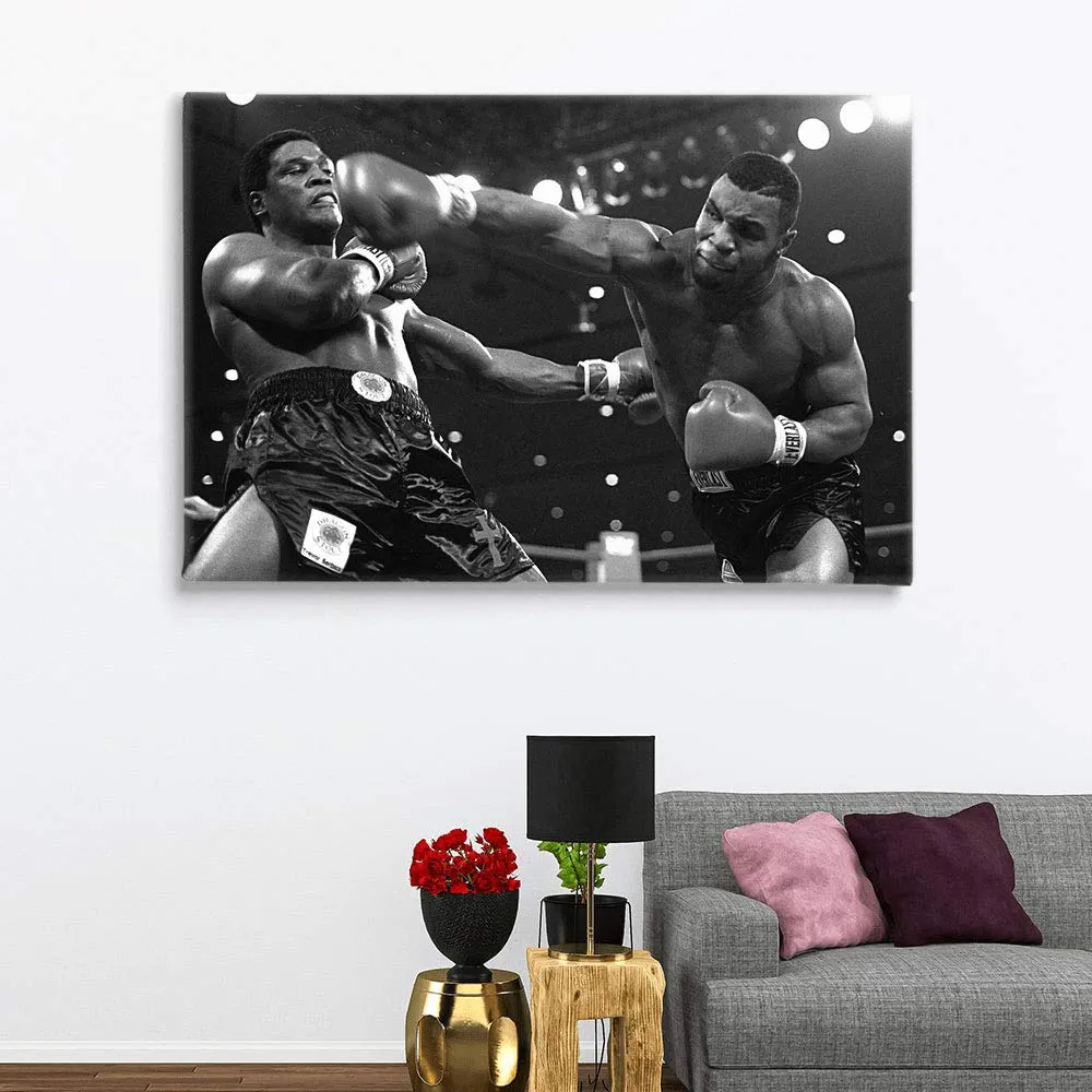 Mike Tyson Boxing Canvas Art Wall Art Home Decor - Various Sizes (18in x 12in Gallery Wrapped)
