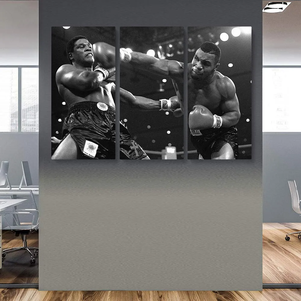 Mike Tyson Boxing Canvas Art Wall Art Home Decor - Various Sizes (18in x 12in Gallery Wrapped)