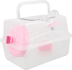 Mikikit Portable Hamster Carrier Compact Travel Cage for Small Pets Lightweight Outdoor Case Design for Hamsters Guinea Pigs and Small Animals Easy to Carry and Store