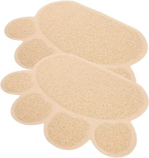 Milisten 2Pcs Cat Litter Mat Non Skid Paw Shaped Design for Indoor Use Heat Cold Resistant as Pet Feeding Shoe Mat Durable Easy to Clean