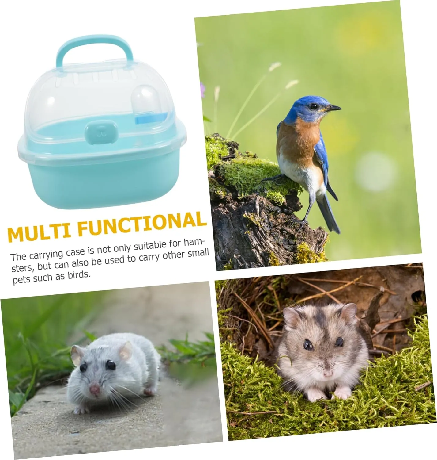 Milisten Elegant Hamster Cage Portable Travel Carrier Outdoor Small Pet Cage Safety and Convenience