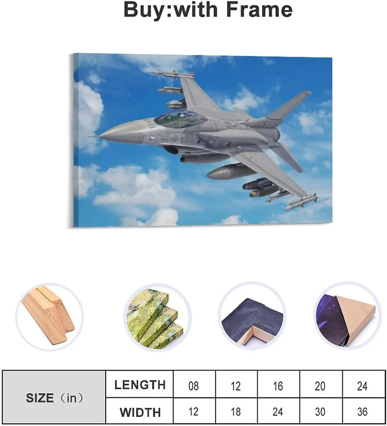 Military Aircraft General Dynamics F-16v Fighting Falcon Canvas Poster Bedroom Decor Sports Landscape Office Room Decor Gift,Canvas Poster Wall Art Decor Print Picture Paintings for Living Room Bedroo