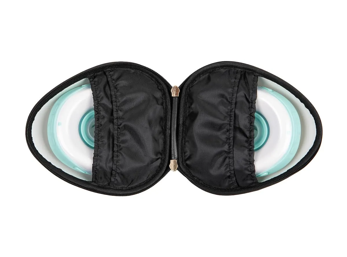 Milkwear Pump Case for Wearable Breast Pumps – Hard Shell Protective Storage with Flat Bottom & Strap Options – Fits Most Wearables – Compact Pumping Organizer for Travel, Work & On-the-Go (Black)