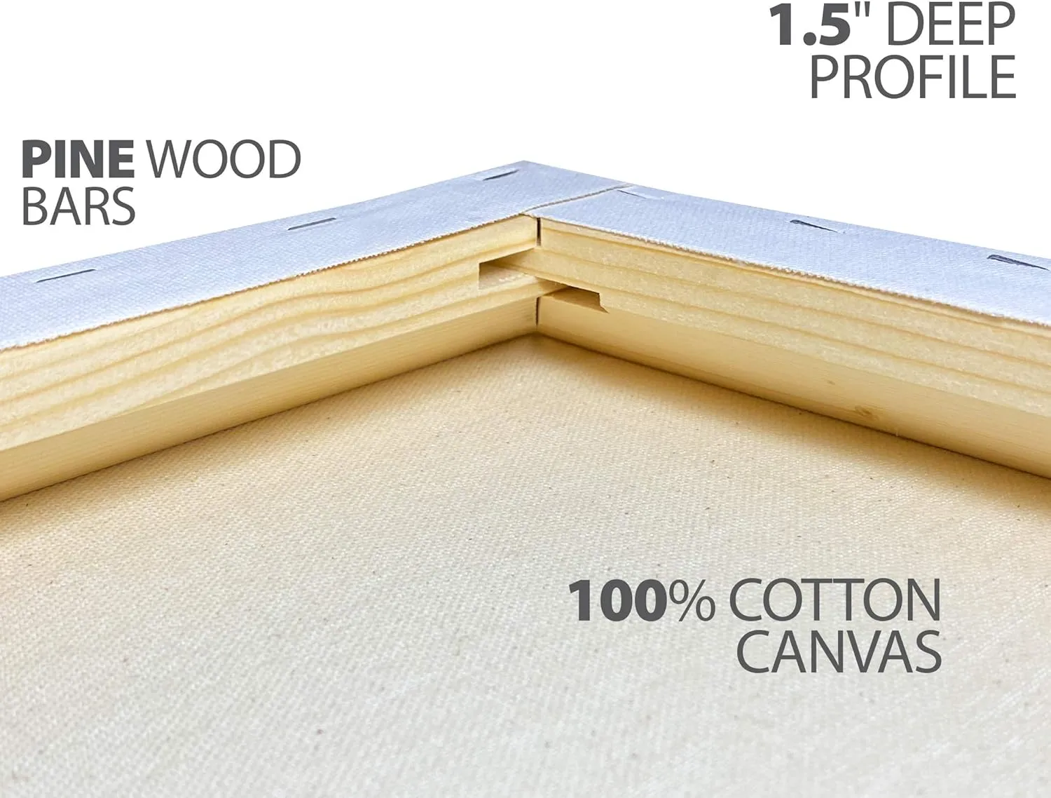 milo Stretched Artist Canvas | 48x60 inches | 2 Pack | 1.5” inch Thick Gallery Profile | 15 oz Primed Large Canvases for Painting, Ready to Paint Art Supplies for Acrylic, Oil