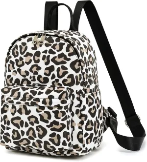 Mini Backpack for Women Girls, Small Backpack Purse for Teens Kids School Travel (Leopard)