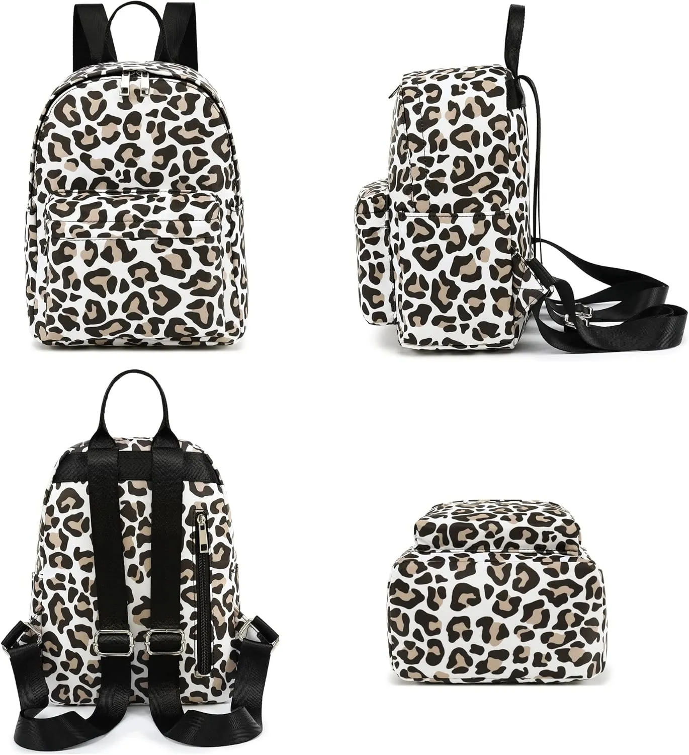 Mini Backpack for Women Girls, Small Backpack Purse for Teens Kids School Travel (Leopard)