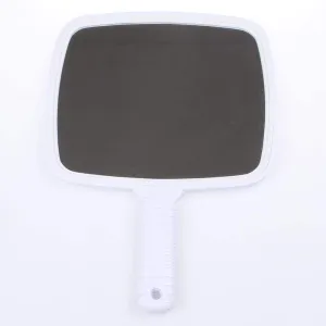Mirrors Makeup Makeup Plastic Vintage Hand Makeup Vanity Rectangle Hand Hold Cosmetic with (Color : White)