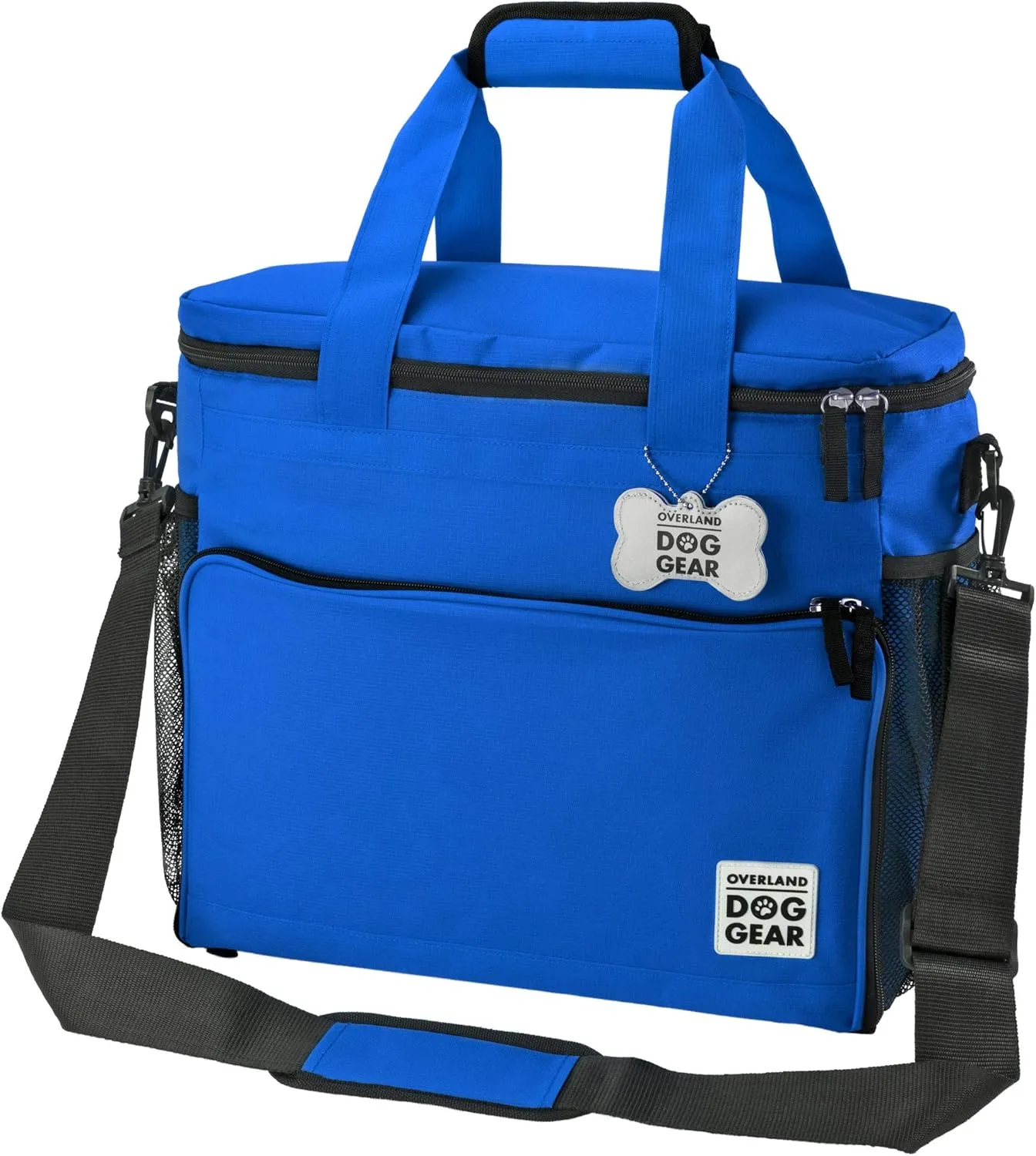 Mobile Dog Gear Week Away Airline Approved Dog Travel Bag (15"x7"x14", Blue) - Includes 2 Pet Food Storage Containers   2 Collapsible Dog Water Bowls