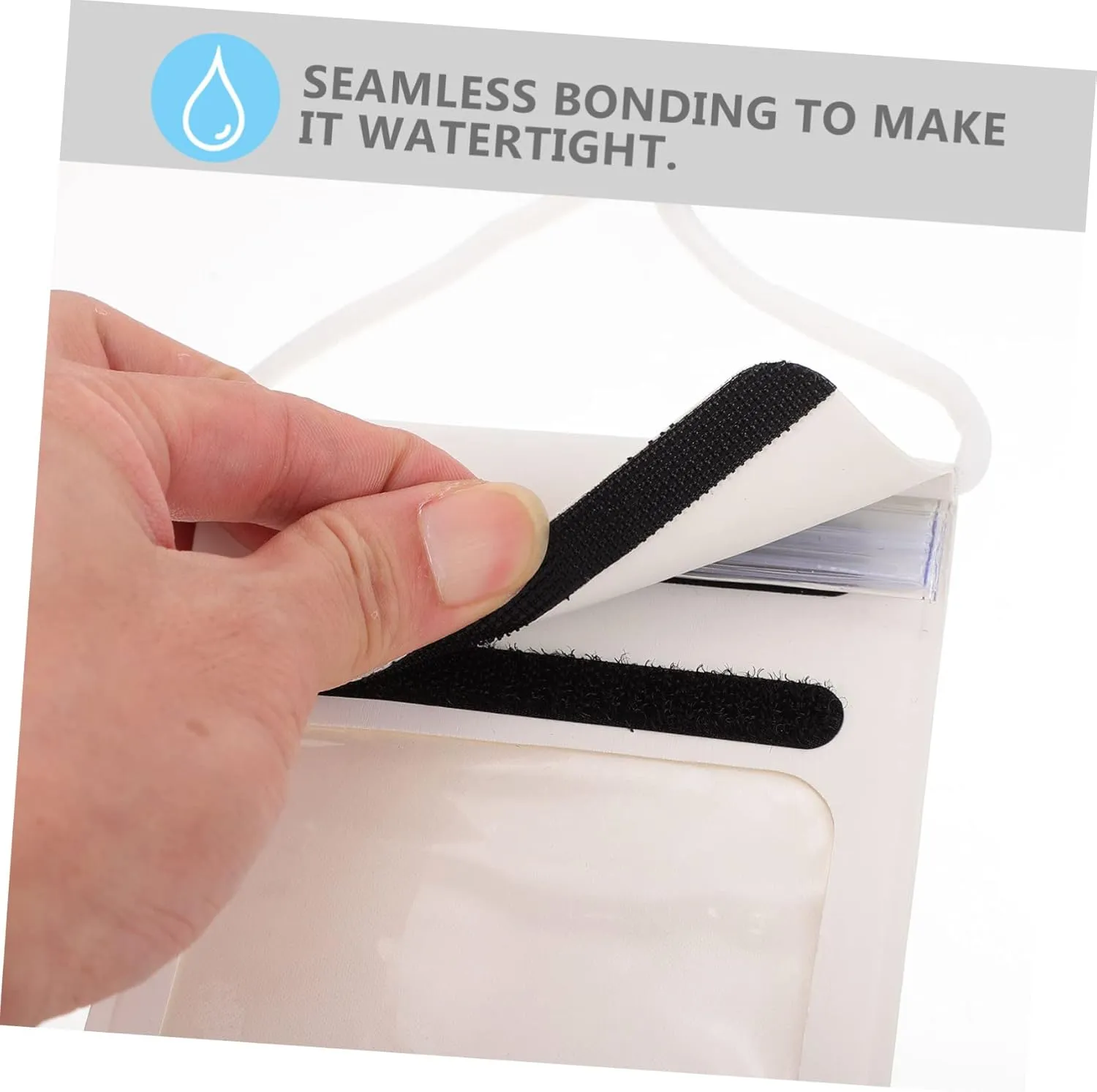 Mobile Phone Waterproof Bag TPU PVC for Swimming Diving Touch Screen Accessory Store Valuables White