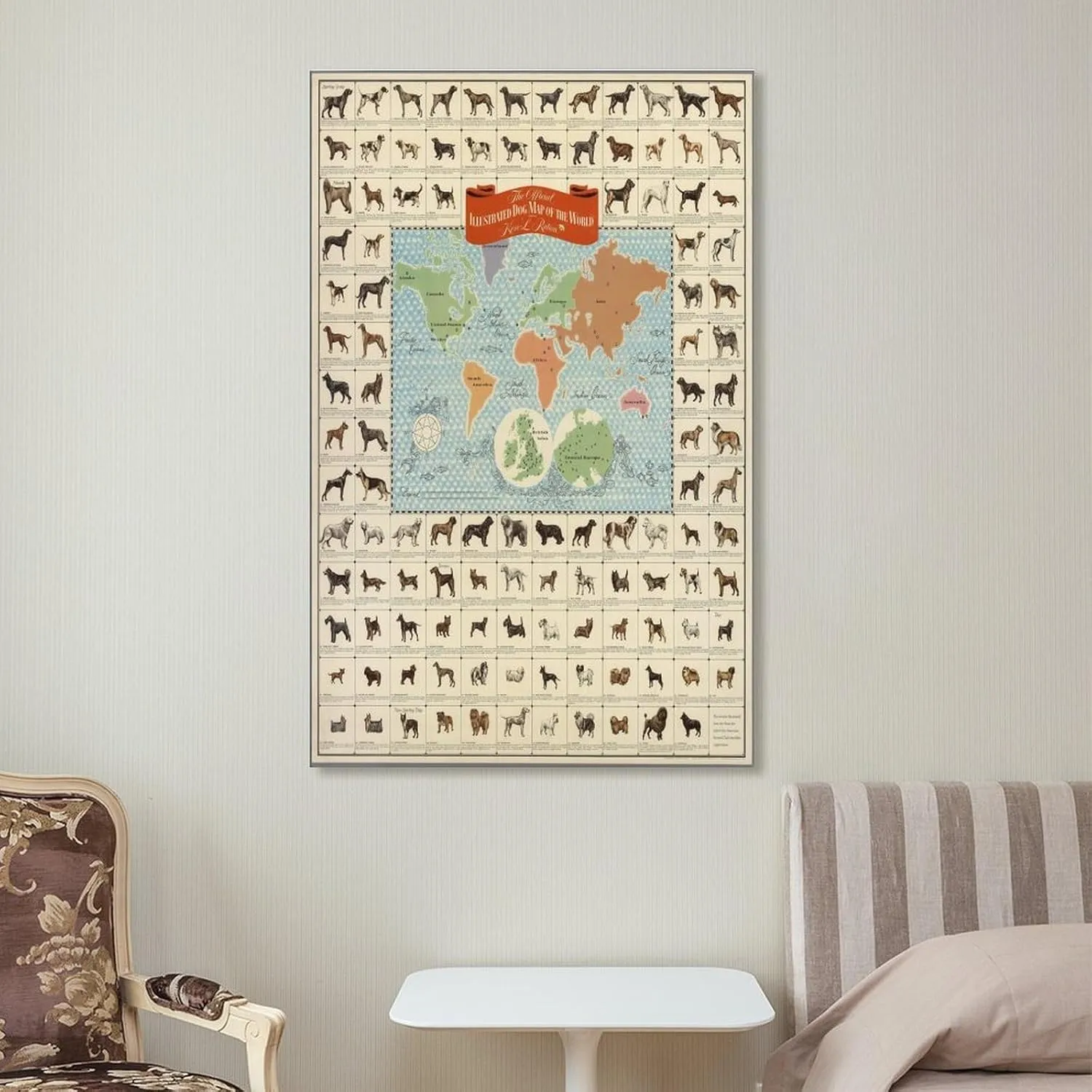 MOJDI American Kennel Club Provided Registration in 1967 Canvas Painting Wall Art Poster for Bedroom Living Room Decor 12x18inch(30x45cm) Frame-style