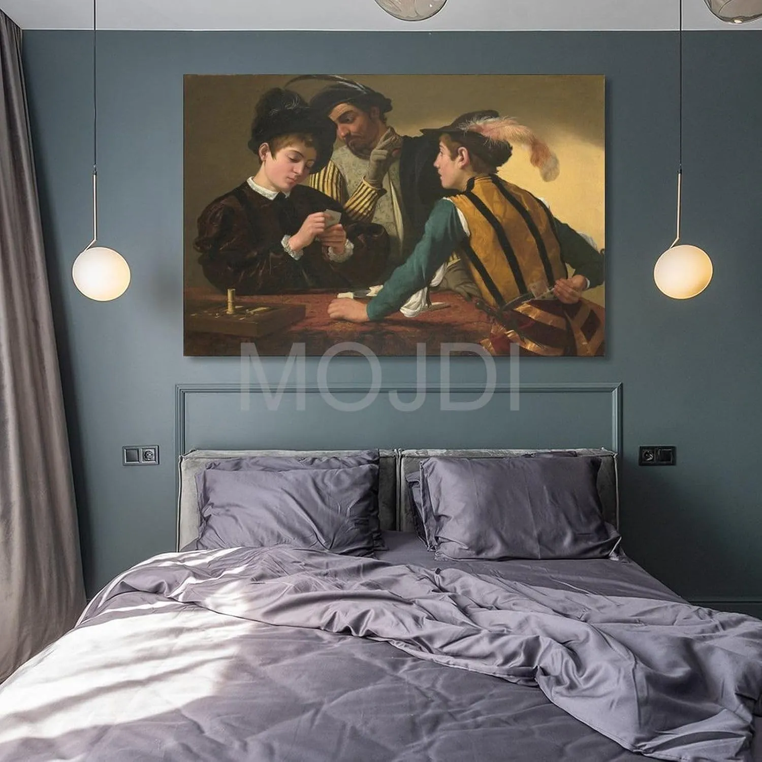 MOJDI Cardsharps by Caravaggio Canvas Painting Wall Art Poster for Bedroom Living Room Decor 08x12inch(20x30cm) Unframe-style