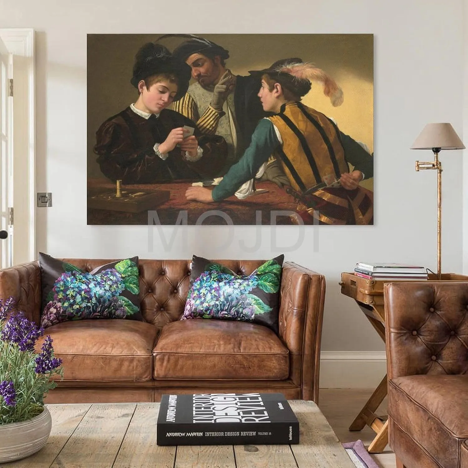 MOJDI Cardsharps by Caravaggio Canvas Painting Wall Art Poster for Bedroom Living Room Decor 08x12inch(20x30cm) Unframe-style