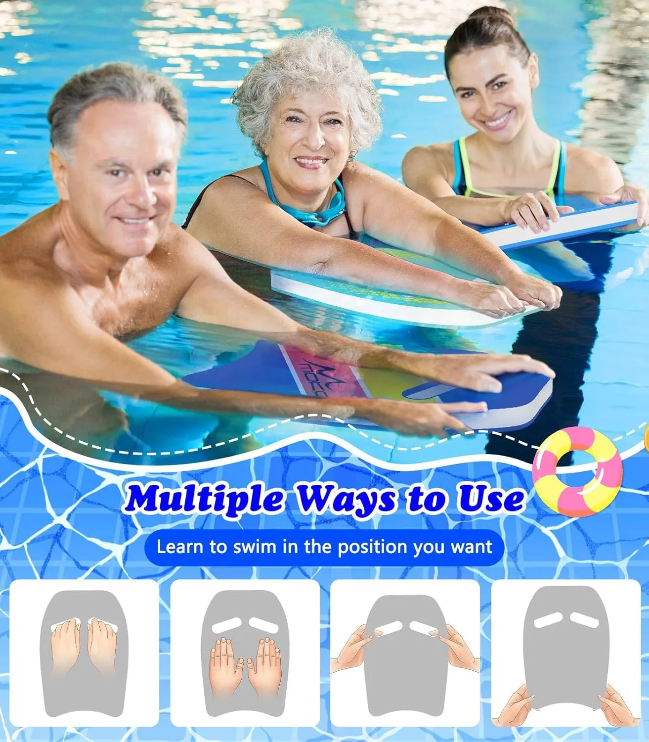 MoKo Swim Kickboard, Cartoon Swimming Training Kick Board Pool Exercise Equipment Promote Natural Swimming Position Water Fun Tool for Kids