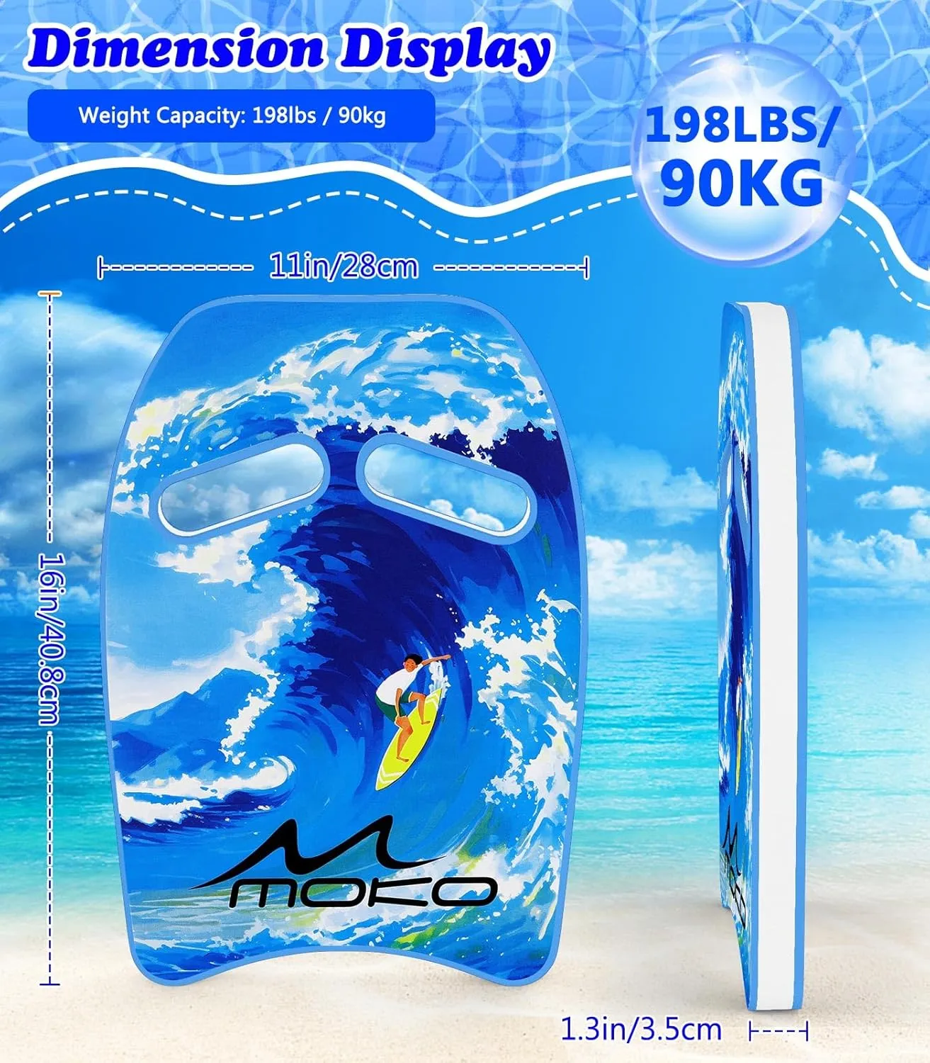 MoKo Swim Kickboard, Cartoon Swimming Training Kick Board Pool Exercise Equipment Promote Natural Swimming Position Water Fun Tool for Kids