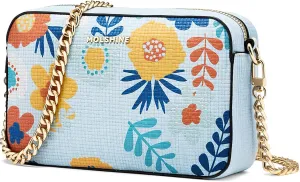molshine Women's Crossbody Bag, Small Flowers Woven Shoulder Handbags, Designer PU Leather Purse Satchel for Women Ladies