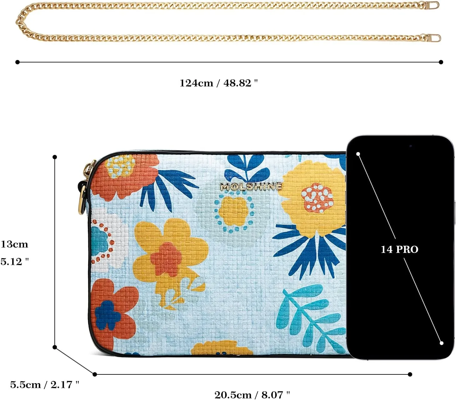 molshine Women's Crossbody Bag, Small Flowers Woven Shoulder Handbags, Designer PU Leather Purse Satchel for Women Ladies