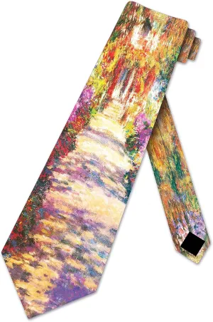 Monet Ties Viale del Giardino Art Necktie Mens