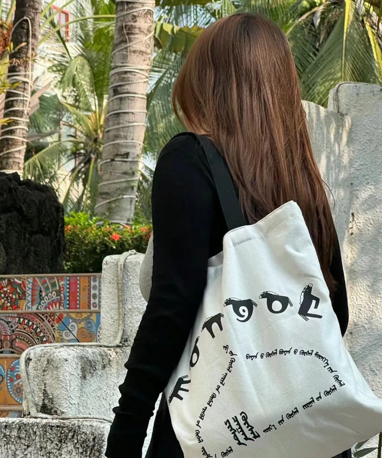 Mongolian Canvas Tote Bag - Nine Good Wishes